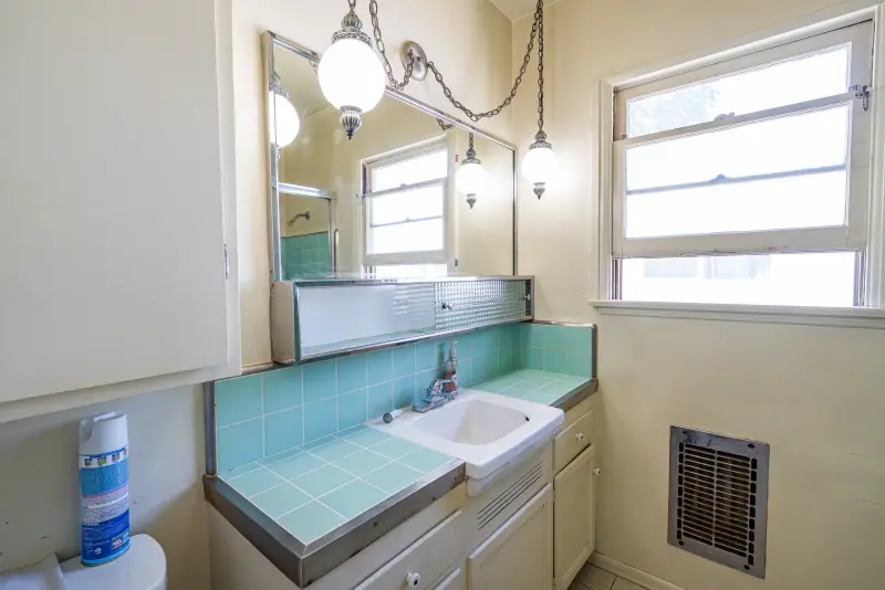 Bathroom vanity with tile countertop